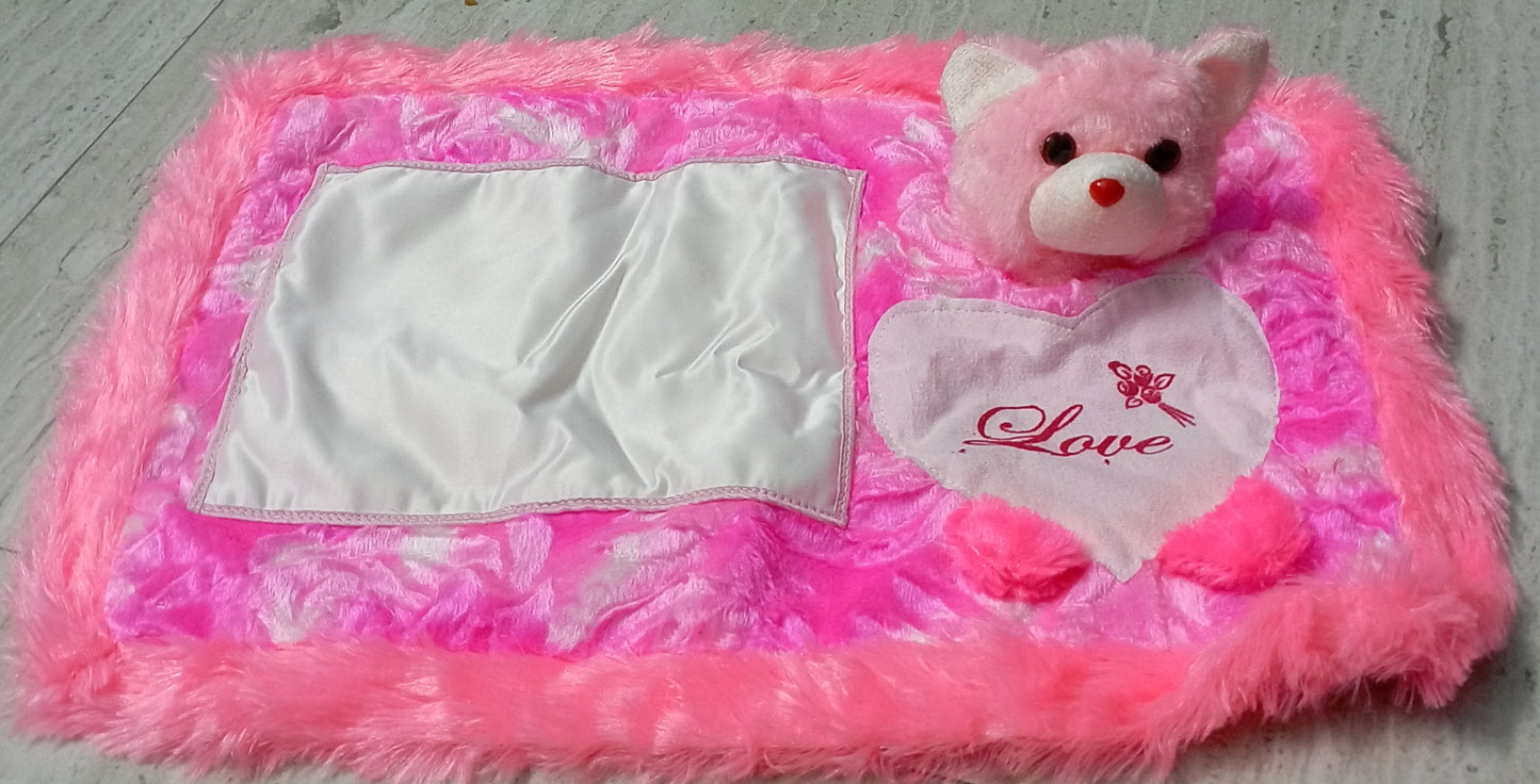 Fur Cushion With Teddy